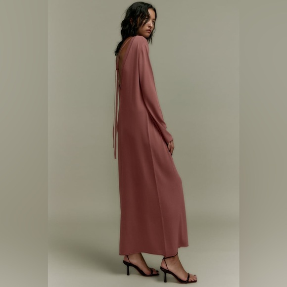 Zara Pale Pink Long Knit Dress - Picture 3 of 11